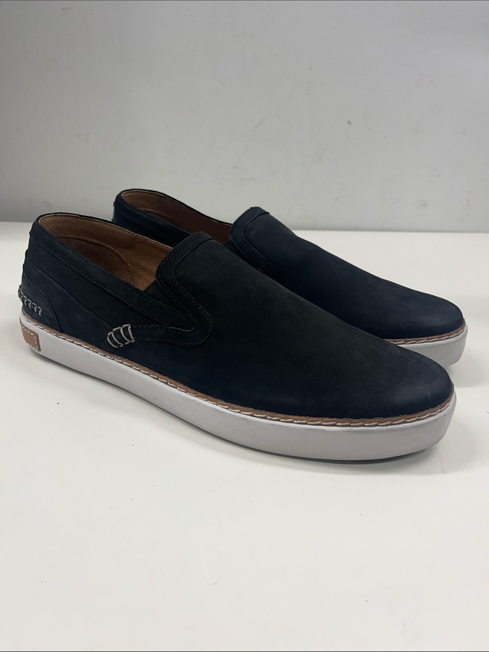 New Blackstone Men’s Leather Slip On Loafers in Black Size 45